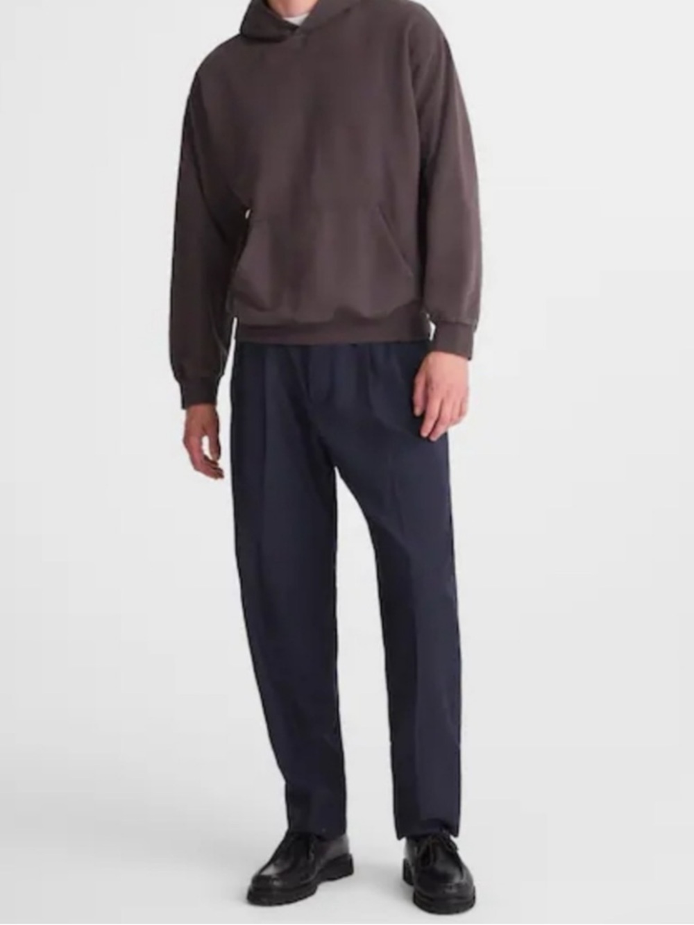 Madewell Double-Pleated Trousers in Wool Blend Darkest Navy Blue Size 33 NWT